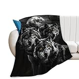 Wolf Throw - Animal Fleece Blanket for Girls, Women, Men & Boys - Soft, Warm & Cozy - 50'x40'