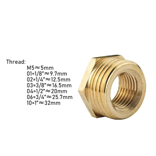 Casquillo hexagonal reductor para adaptar pasos de tubería de combustible y agua 7