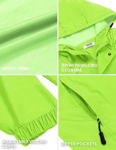Image of COOFANDY Men's Rain Jacket Waterproof With Hood Lightweight Packable Shell Raincoat Windbreaker For Cycling Golf Travel
