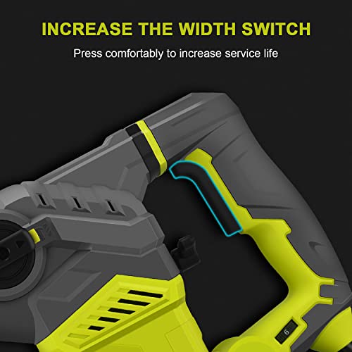 DEWINNER Schnurgebundener, robuster Bohrhammer mit Vibrationssteuerung und Sicherheitskupplung, 1-1/4 Zoll SDS-Plus 13… – Bild 5