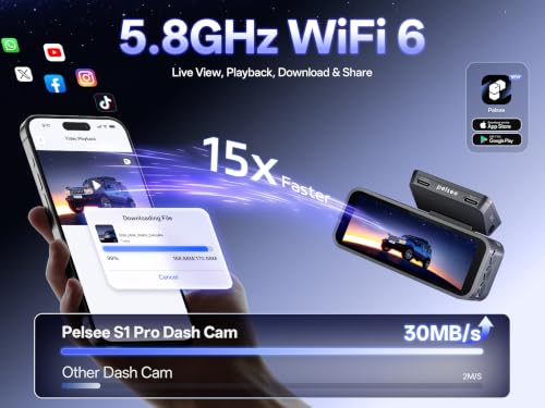 Pelsee S1 Pro Dual Native 4K Front & 4K Rear Dash Cam w/ GPS & 128GB mSD - image 3