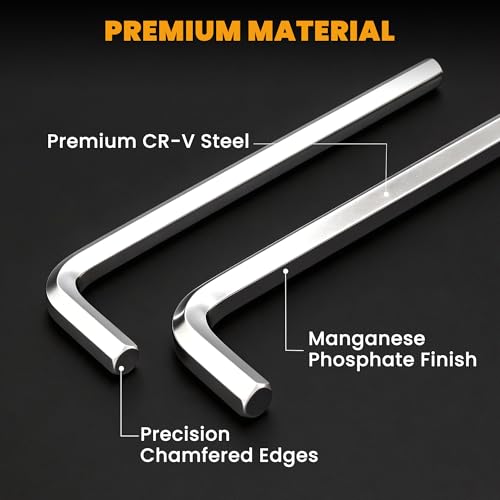 Image of MULWARK 27-Piece Allen Wrench Set Metric and SAE Hex Key Set with L-to-T Torque Handle, CR-V Steel for Auto, Bike, Furniture and Machinery