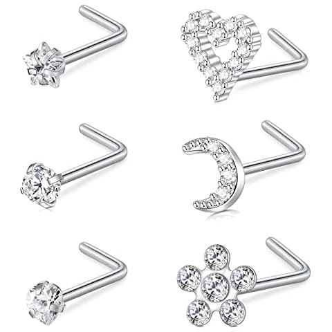 AceFun 18G L-Shaped Nose Studs Set Cover