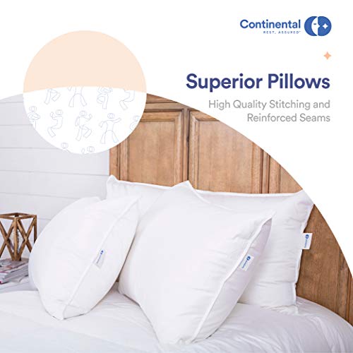 Continental Bedding Premium 100% White Goose Down Pillow. Queen Size [Soft] (Set of 2) - Thumbnail 6