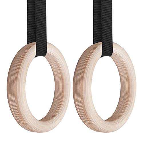 Anillas Gimnasia de Madera con Correa Ajustable 4.5M