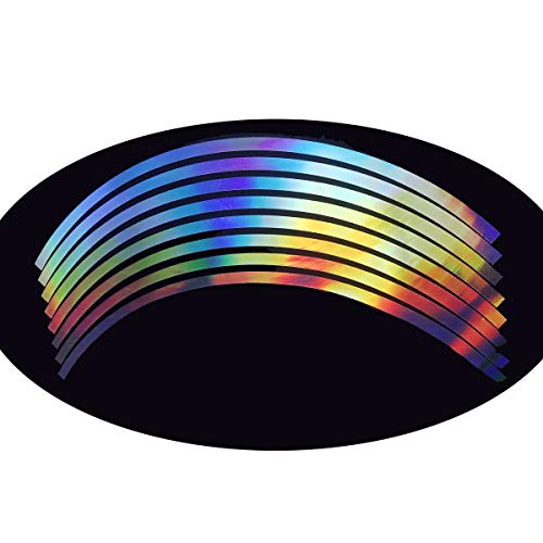 Laser Reflective Copyrighted Safety Rim Tapes 18\" Wheel Hub Racing Stripe Wheel Accent Rim Slip Wheel Moulding Trim Tape Stripes(Rim Size for Car Sports Bikes Motorcycle) for 4 Wheel enought