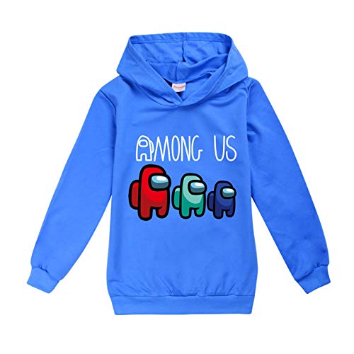 Sudadera con capucha para niños Among Us con capucha de manga larga para Halloween, Navidad, azul, 6-7 Years Cover