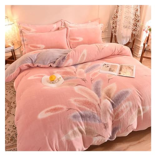 Ensemble de literie 4 pièces en velours de lait hiver drap-housse style minimaliste 1.8M - 3