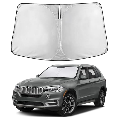 EcoNour Windshield Sunshade Compatible for BMW X5 2014-2016 2017 2018 Sun Visor for Front Windshield & Window Sun Shade Cover UV Heat Blocker & Protector Car Accessories