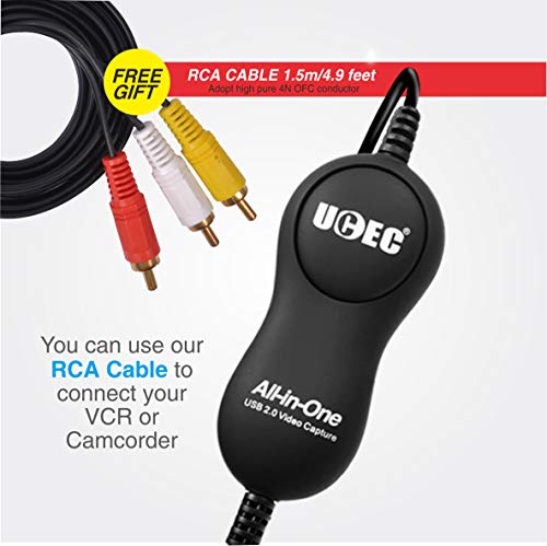 UCEC Video Grabber USB 2.0, Video Capture USB Videorecorder für Digital DVD für Mac OS X PC Windows 7 8 10, QuickTime… – Bild 4