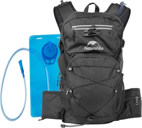 Naturehike Hydration Backpack with 2L Water Bladder, Lightweight 20L Hydration Pack with Waist Protector for Running, Cycling, Hiking, Biking, Raves, Daypack for Adult