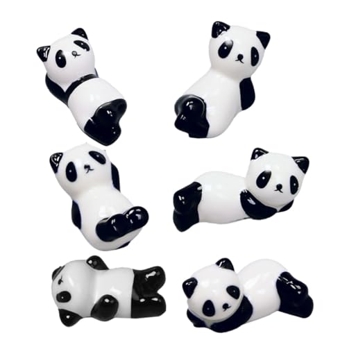 Tofficu 6個 製パンダ箸置き おしゃれカトラリーレスト フォークスプーン兼用 テーブル用繊細ホルダー 家用食卓装飾に