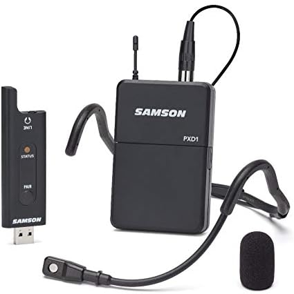 Samson Stage XPD2 USB Receiver Beltpack w/QE Wireless Fitness Headset Yoga/Spin