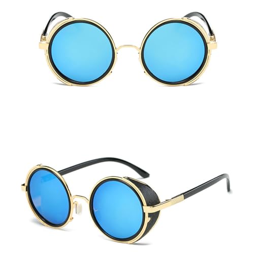 Steampunk Sunglasses Women Round Glasses Goggles Men Side Visor Circle Lens Vintage Retro Style Punk Oculos De Sol