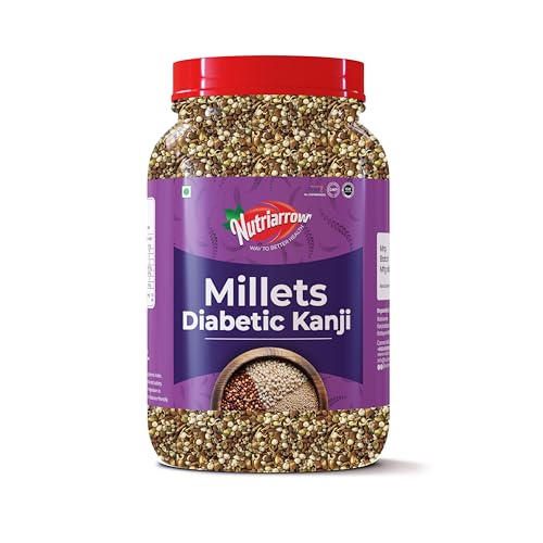 Image of Nutriarrow Sprouted Millet Kanji Mix 800g | | Diabetic Millets Kanji Mix for Adult | Pearl /Bajra /Kambu | Sprouted Horse Gram | Green Gram | fenugreek | Jowar | Sorghum | Chama Rice | Njavara Rice | High Protein & Fiber | Healthy Millet Blend for Dinner & Breakfast | Highly Nutritious