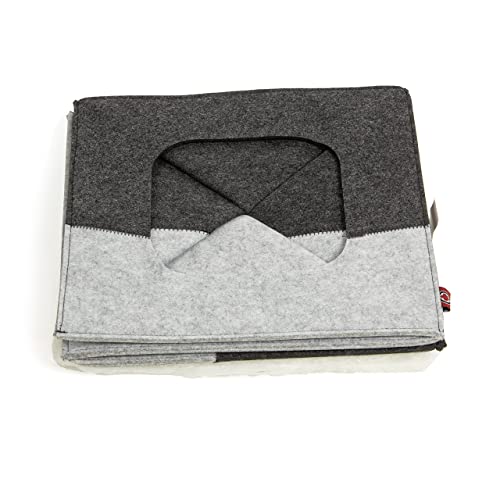 CanadianCat Company | Katzenhöhle Katzenbox aus Filz, passend für IKEA Regal Kallax und Expedit, Katzenhaus inkl. 2-Funktion-Wendekissen, hellgrau/dunkelgrau, ca. 33 x 33 x 33 cm