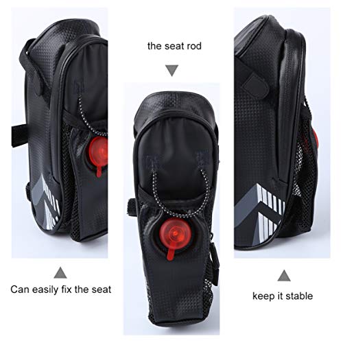 BESPORTBLE Bolsa de Selim de Bicicleta Com Suporte para Garrafa de Ãgua E Luz Traseira para Biciclet