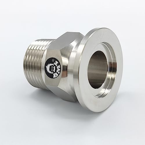 Image of bmotiontech 1 inch MNPT Male NPT to KF25 NW25 Flange Fitting adapter (ISO-KF KF25 QF25 NW25) (1 inch MNPT KF25 x 2PCs)