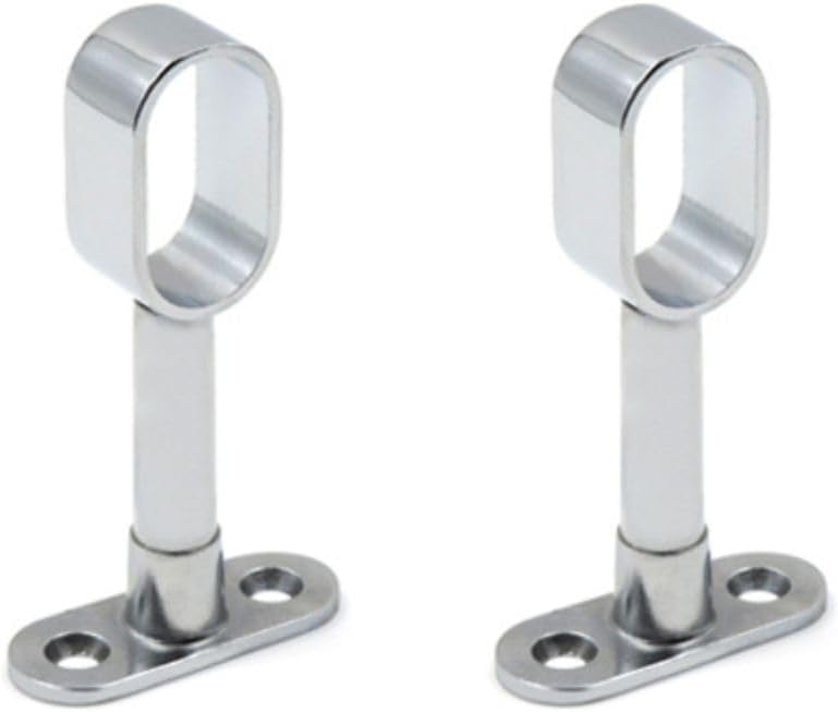 Oval Adjustable Closet Rod Support Chrome 2 pack Home