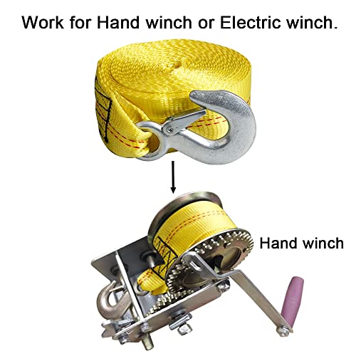 Gooffy Jhwsx Heavy-Duty Winch Strap Marine Boat Trailer Winch Strap With Hook, Marine Winch Strap Replacement For Boat Ski Loading Rope #TOP6