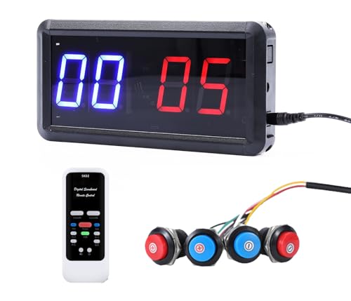 Ledbrigym Electronic Score Keeper Scoreboard with Remote for Cornhole Basketball Ping Pong Table Tennis Badminton Volleyball Baseball Billiard Squash Quiz Kids Electronic Digital Clock