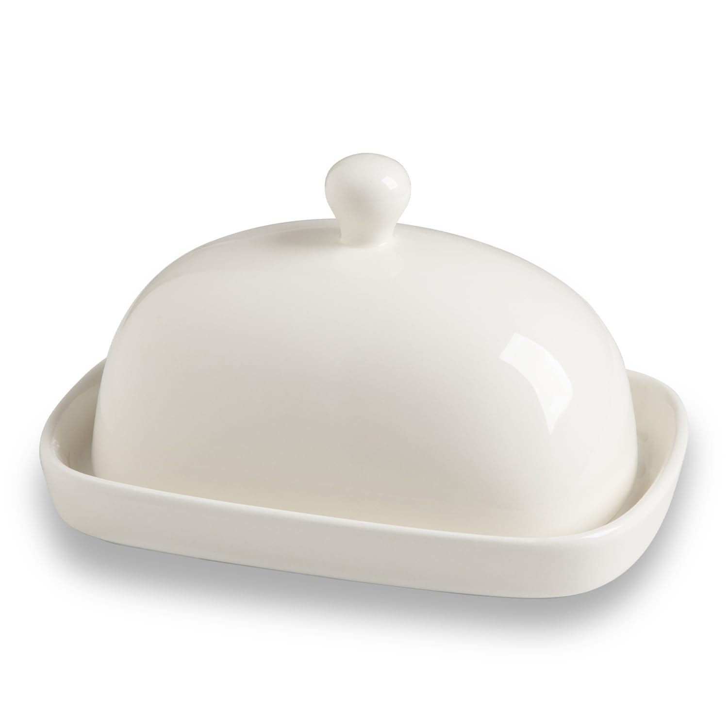 SWEEJAR Beurrier En Céramique Avec Couvercle, Récipient à Beurre, Beurre East/West Coast, 17,8 Cm (rouge