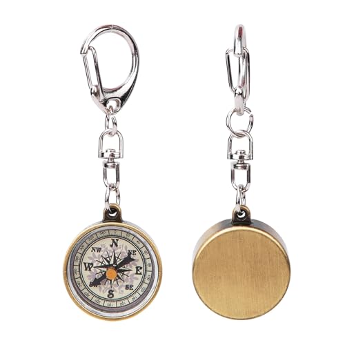 Luatoxry Mini Compass Keychain Bulk, 2Pcs Keychain Compass, Hanging Directional