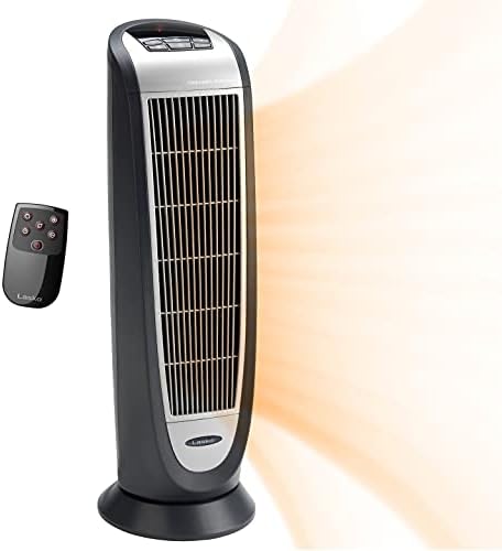 Lasko 5160 Ceramic Tower Heater with Remote Control, Black 5160