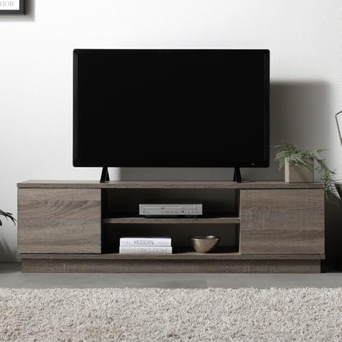 RASIK テレビ台 ローボード 110cm幅 グレージュ 43型対応 壁置き 扉付き 収納...