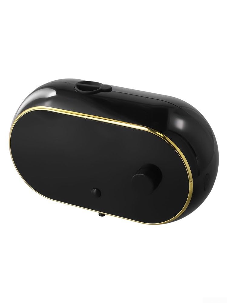 Dispensador automático de jabón de 450 ml, soporte de pared sin contacto con pantalla LCD de temperatura de tiempo para cocina y baño (espuma negra)