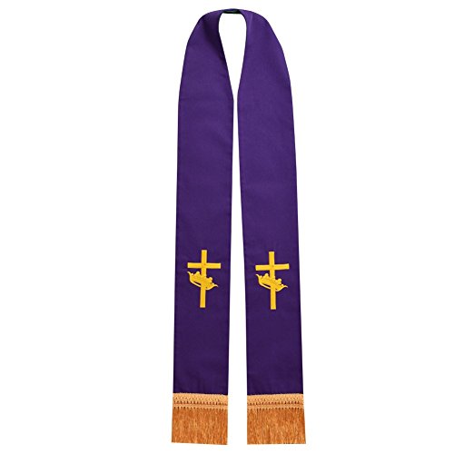 Blessume Church Pastor Reversible Stole With Tassels (Green And Purple) #TOP2