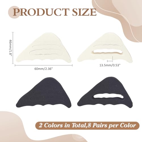 16 Pares de Relleno Ajustable para Dedos de Zapatos Negro y Beige miniatura 2