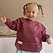 Tiny Twinkle Long Sleeve Bib for Babies & Toddlers | 2-Pack Waterproof Smock Bib for Eating | Machine Washable & Mess-Proof Feeding Essentials | Newborn Shower Gift (Rose Burgundy,6–24M)