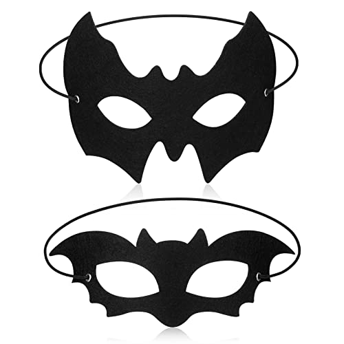 Neer 2 Stück Halloween Fledermaus Augenmasken Maskerade Maske Schwarze Gotik Vampir Fledermaus Accessoires Herren Damen Kostüm Masken für Halloween Karneval Cosplay Party (Fledermaus)
