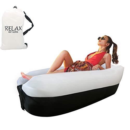 RLX Inflatable Lounger Air Sofa – Portable Hammock, Inflatable Couch for Backyard, Beach, Traveling, Camping, Picnics, Hiking, Portable, Water Proof with Anti-Air Leaking Design (Multicolor)