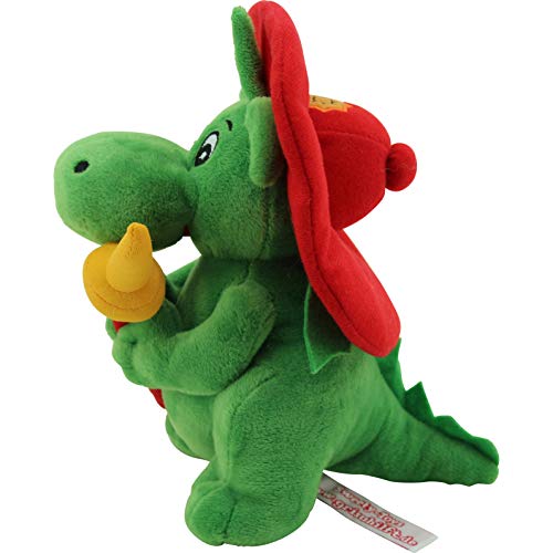 Sweety Toys 11025 Drache XL GRISU 20 cm mit Feuerwehrschlauch Feuerwehr Maskottchen Plüsch ca. 20 cm