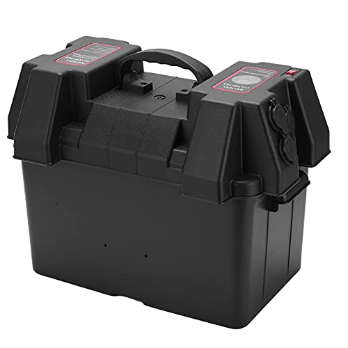 Caixa de bateria com trava de pressão, Fydun 12 V ABS preto caixa de bateria reserva centro de energ