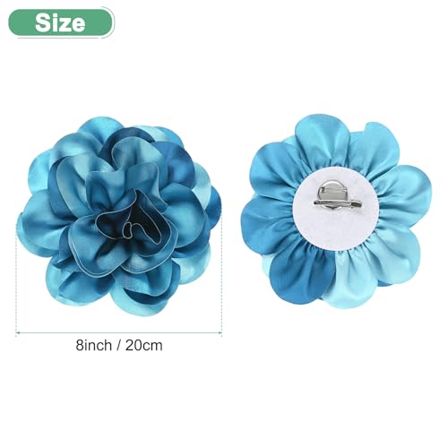 Image of M METERXITY Extra Large Rose Flower Brooches, Lapel Pins Dainty Satin Fabric Big Camellia Oversized Brooch Pin for Women