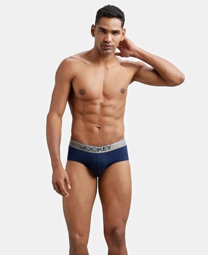 Image of Jockey 8037 Men Super Combed Cotton Solid Brief with Ultrasoft Waistband (Pack of 3)