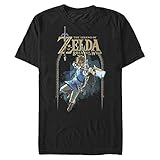 Nintendo Legend of Zelda Breath of the Wild Arch Mens Graphic T Shirt,Black,Large