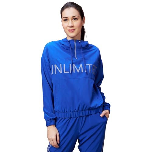 Image of Globus Women Black Typography Print Long Sleeves Hooded Bomber Jacket-3640090001