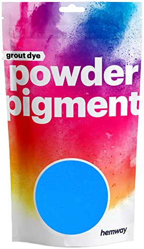 Hemway Grout Powder Pigment UV Fluorescent Blue 50g | Coloured Dye for Grout, Suitable for Kitchen & Bathroom, High Colour Saturation