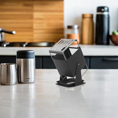 Porte-couteau rotatif acier inoxydable pour plan de travail - 7
