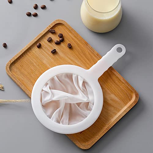 Foto von Sieb Filter, Nylon Sieb Mit Griff, 100/200/400 Mesh Ultrafeines Trichterfilter, Mit Rand Und Bequemen Rutschfesten Griffen, Für Saft, Milch, Kaffee (200 mesh)