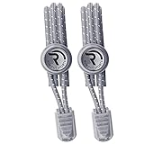 Run out sports Elastische Schnürsenkel ohne binden Schnellverschluss | Gummi Schuhsenkel | Schnellschnürsystem für Kinder, Senioren, Damen, Herren reflektierend - 12 Farben (Grau)