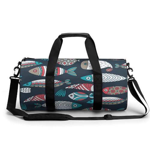 Sac de sport gym caricature poisson duffel bag de voyage 45cm
