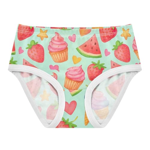 Joisal Cute Cartoon Strawberry Watermelon Little Girl Panties Girls Underwear Toddler Cotton Colorful Underpants Briefs 2t
