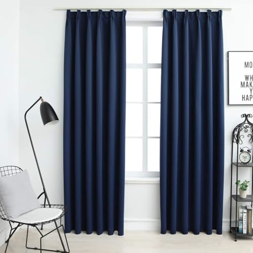 Vetnasa Cortinas Opacas con Ganchos 2 Piezas Azul 140x175 cm Casa y jardín, Decoración, Tratamientos de la Ventana, Cortinas y visillos Azul 1,5 KG