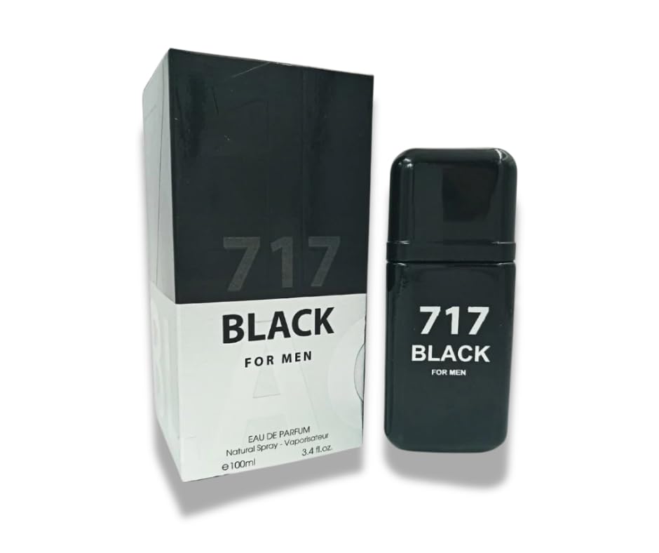 Generic POUR HOMME 717 BLACK FOR MEN EAU DE PARFUM 3.4 FL OZ. Amber Woody fragrance for Men.