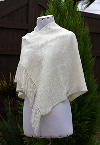 TINKUY PERU Alpaca Wool Shawl Wrap – Handwoven Peruvian Pashmina Ruana – 61"x22" – Lightweight, Soft & Warm3